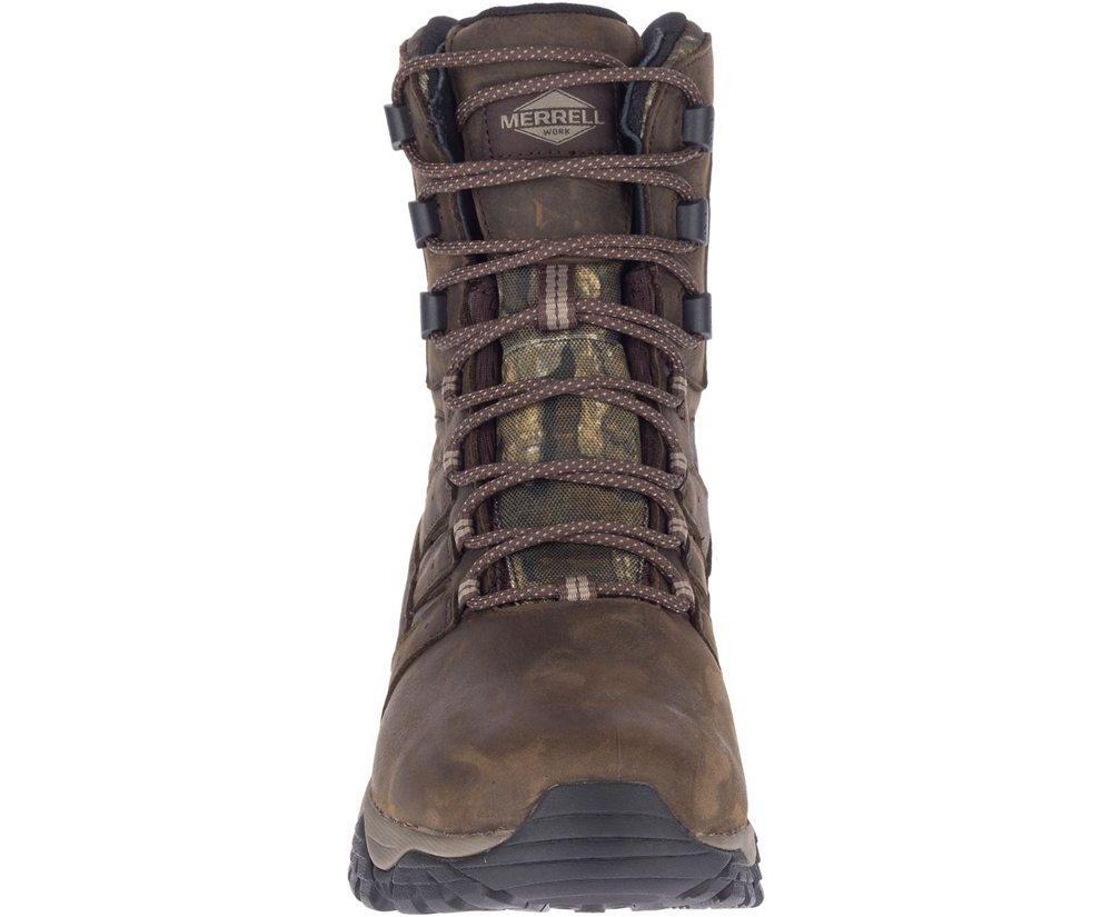 Kozaki Merrell Męskie Brązowe - Moab Timber 8\" Waterproof Sr - 386471-WQA